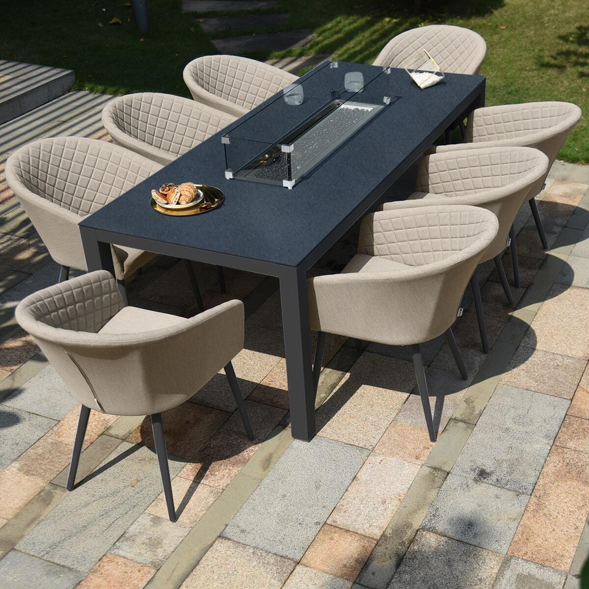 Maze Ambition 8 Fire Dining Table Set - Alfresco Heat