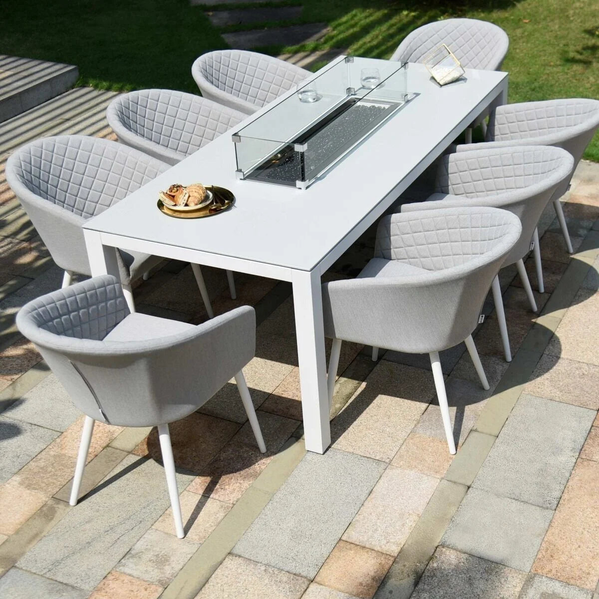 Maze Ambition 8 Fire Dining Table Set - Alfresco Heat