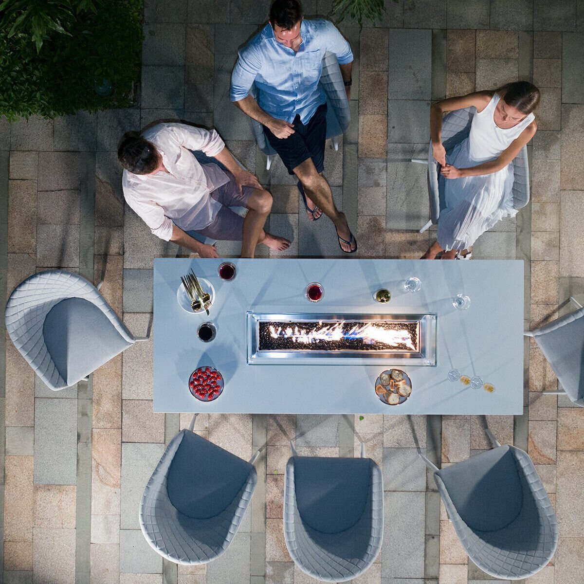 Maze Ambition 8 Fire Dining Table Set - Alfresco Heat