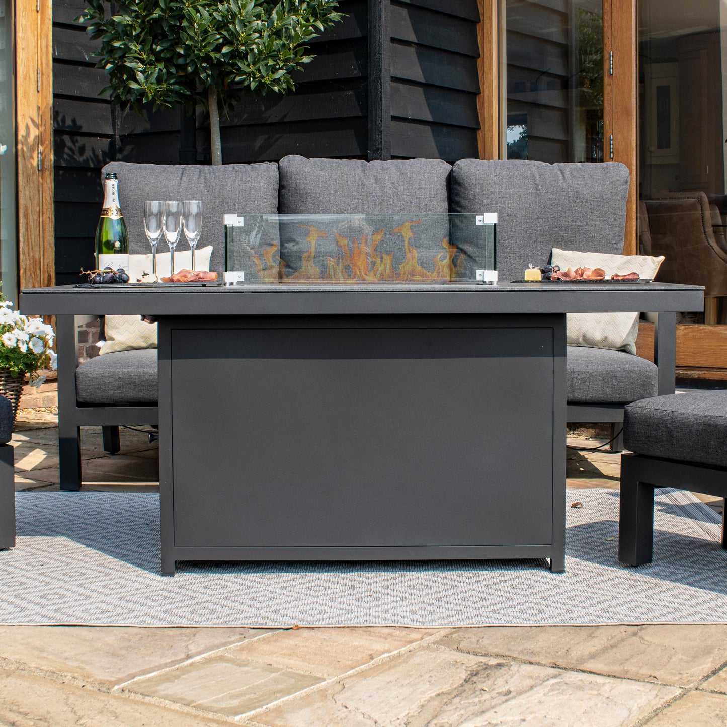 Maze Gas Fire Pit Dining Table - Alfresco Heat