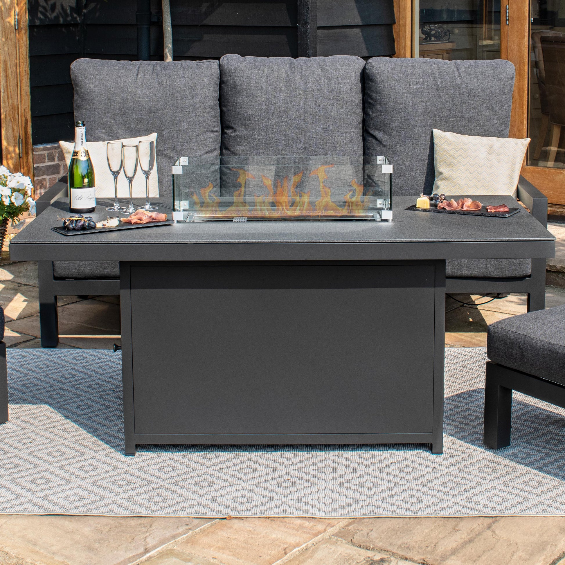 Maze Gas Fire Pit Dining Table - Alfresco Heat