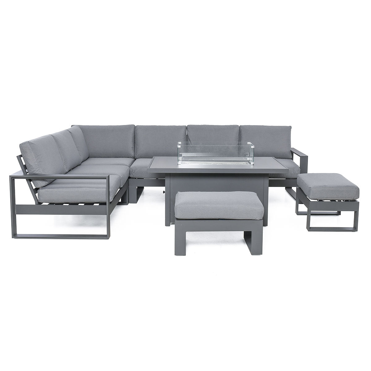 Maze Amalfi Large Corner Sofa With Fire Pit Table - Alfresco Heat