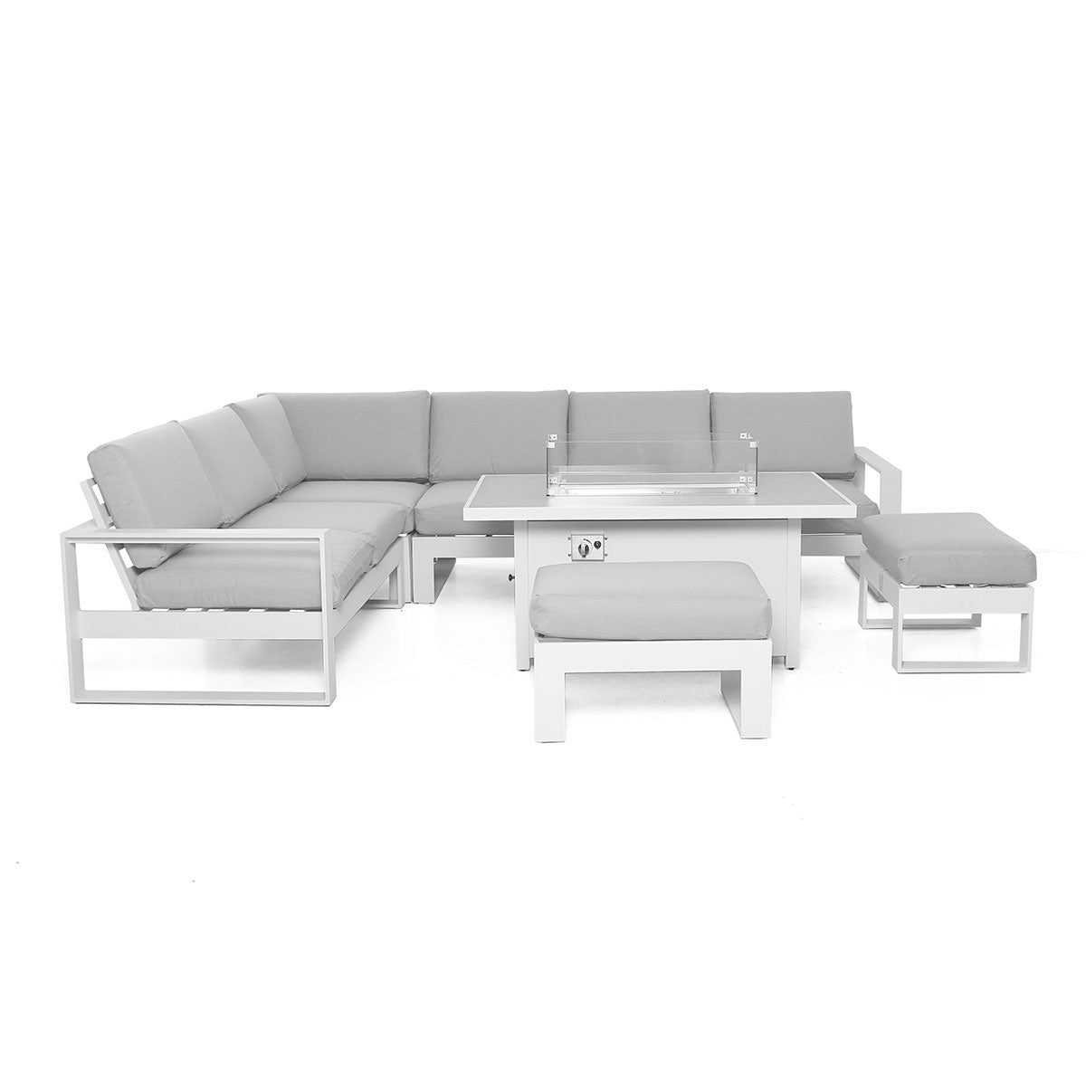 Maze Amalfi Large Corner Sofa With Fire Pit Table - Alfresco Heat