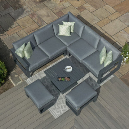 Maze Amalfi Small Corner Dining Set with Rising Table - Alfresco Heat