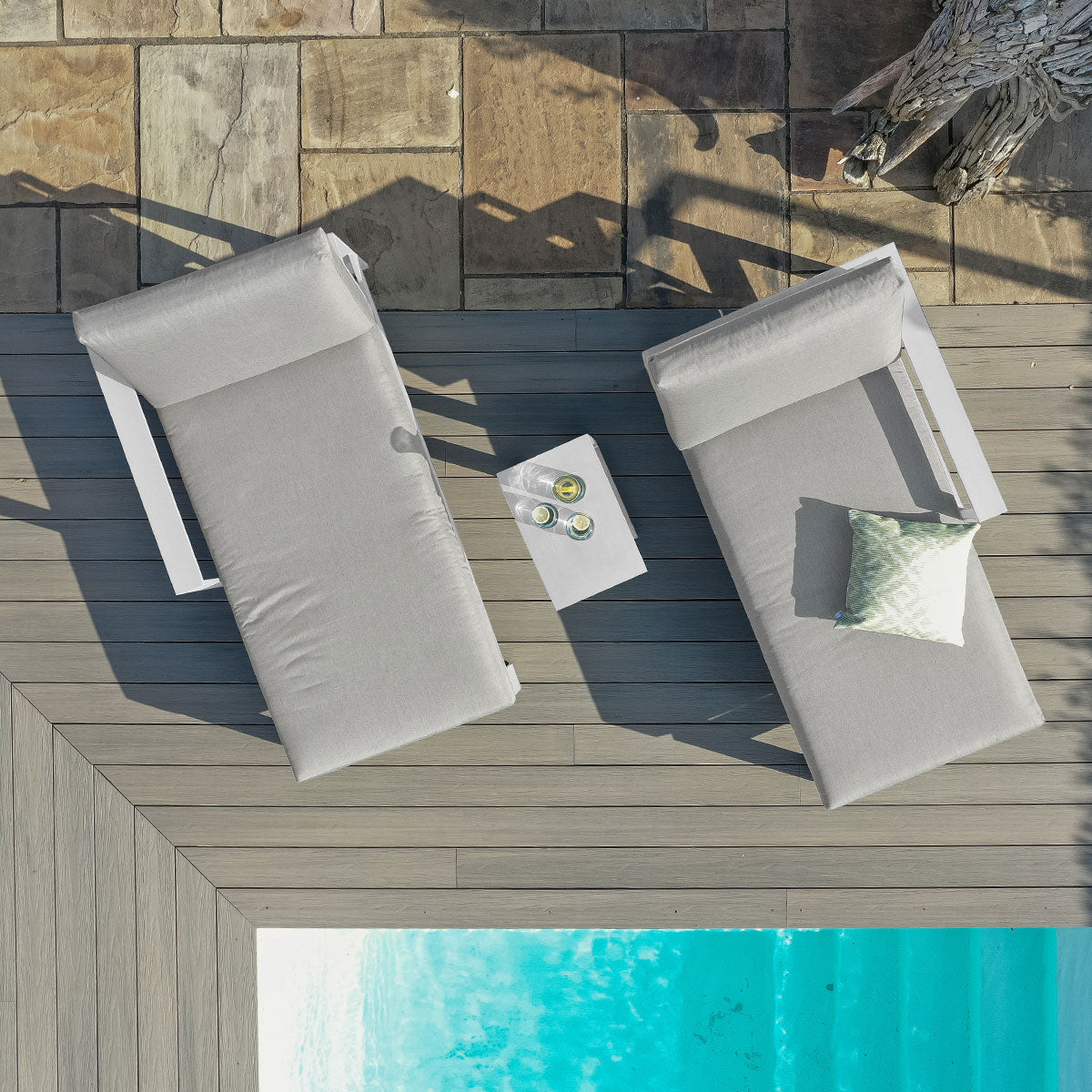 Maze Amalfi Double Sun Lounger With Table - Alfresco Heat