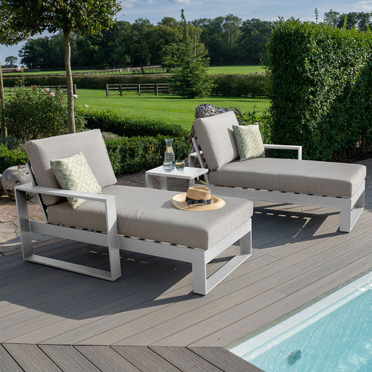 Maze Amalfi Double Sun Lounger With Table - Alfresco Heat