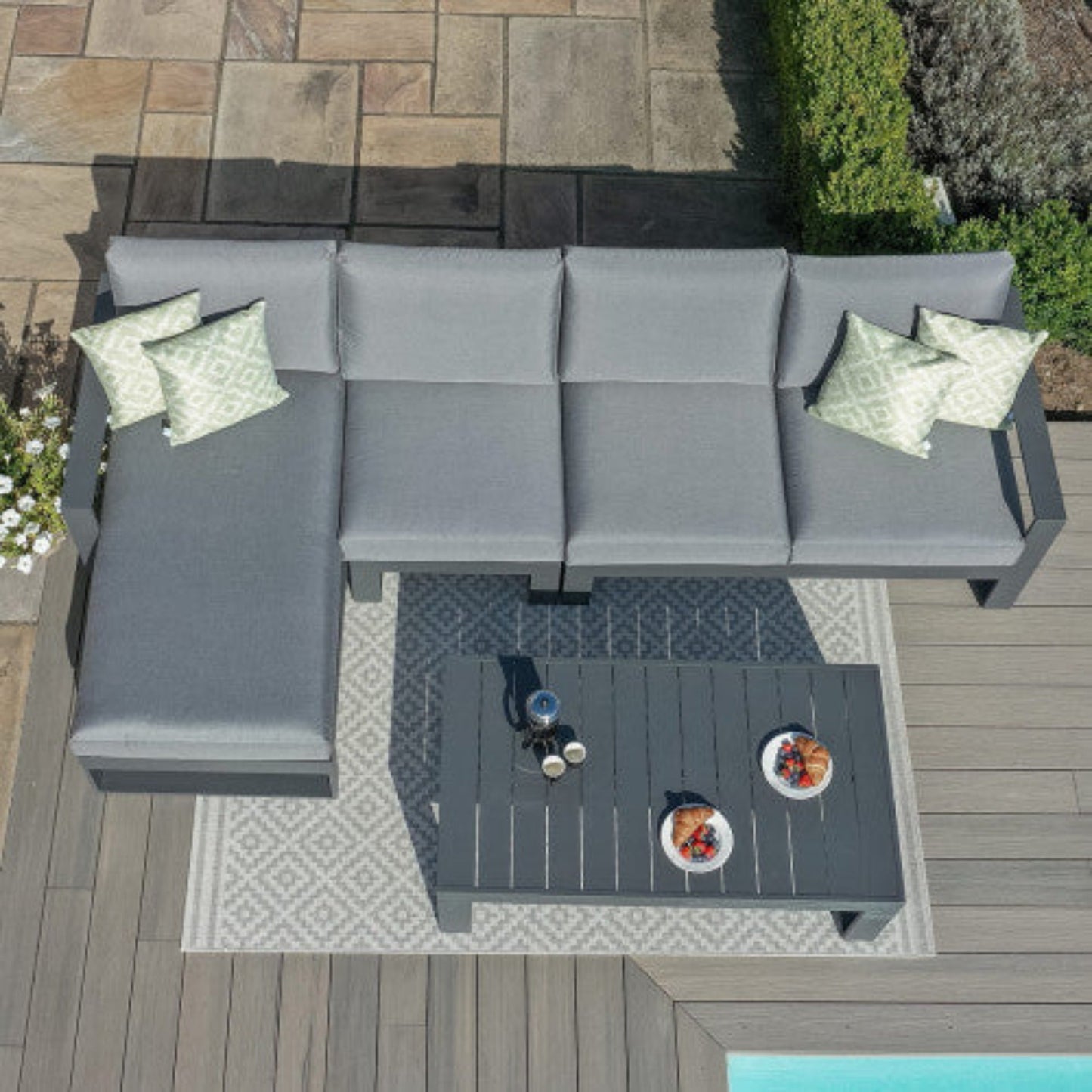 Maze Amalfi Chaise Sofa Set - Alfresco Heat