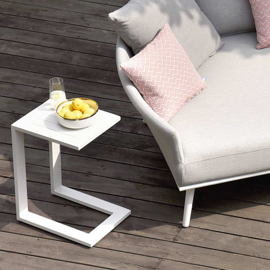 Maze White Aluminium Side Table - Alfresco Heat