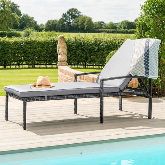 Maze Rattan Austin Sun lounger - Grey - Alfresco Heat