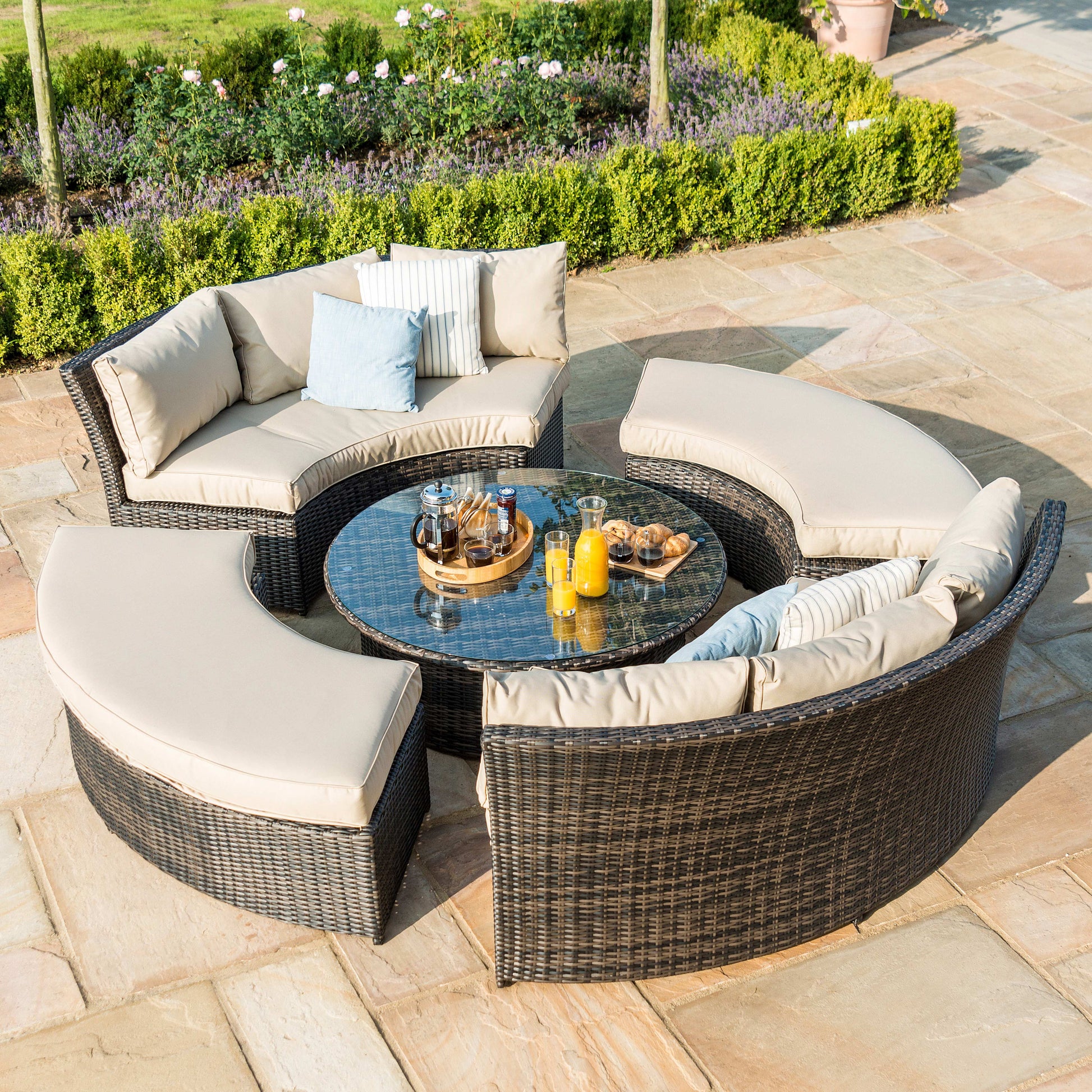 Maze Chelsea Lifestyle Rattan Suite with Glass Table - Alfresco Heat