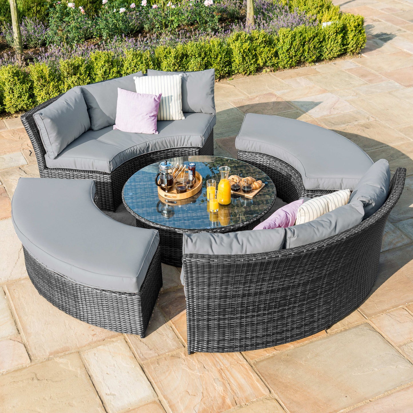 Maze Chelsea Lifestyle Rattan Suite with Glass Table - Alfresco Heat