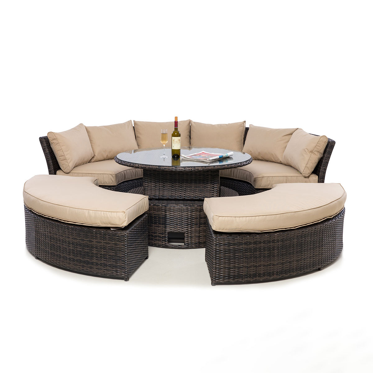 Maze Chelsea Lifestyle Rattan Suite with Glass Table - Alfresco Heat