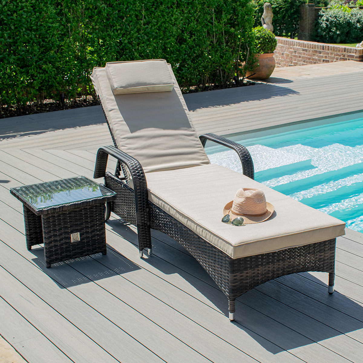 Maze Rattan Florida Sun Lounger Set - Alfresco Heat