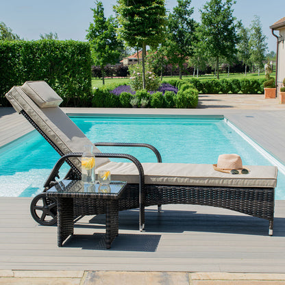 Maze Rattan Florida Sun Lounger Set - Alfresco Heat