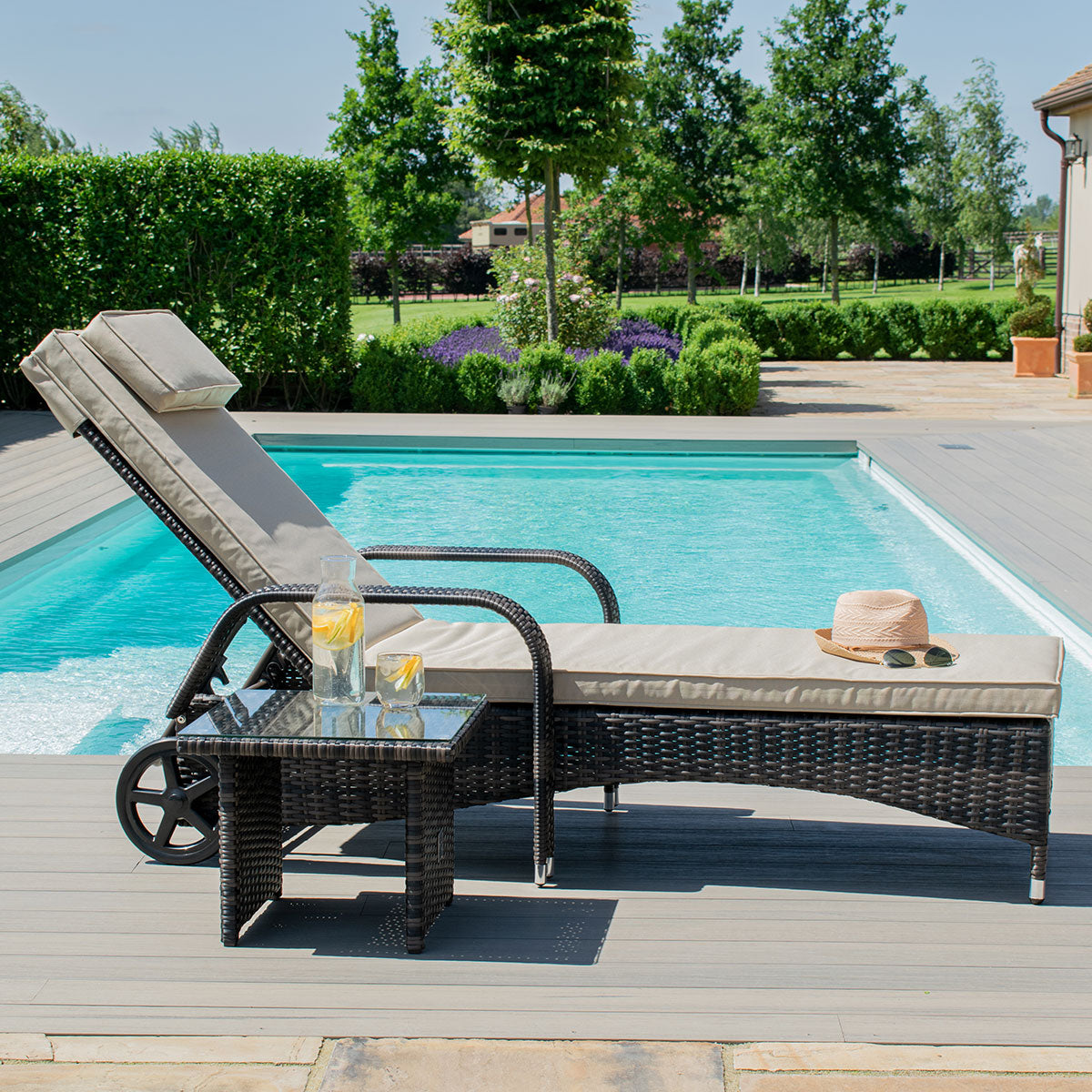 Maze Rattan Florida Sun Lounger Set - Alfresco Heat