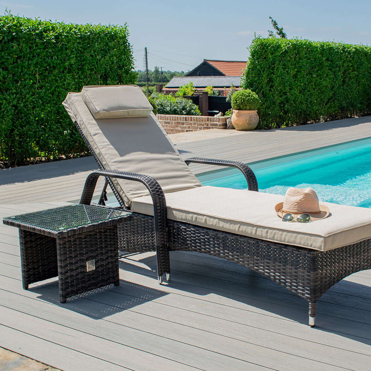 Maze Rattan Florida Sun Lounger Set - Alfresco Heat