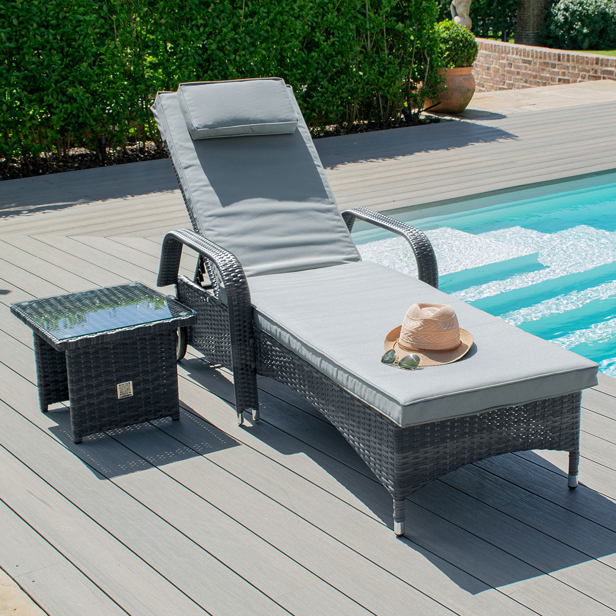Maze Rattan Florida Sun Lounger Set - Alfresco Heat