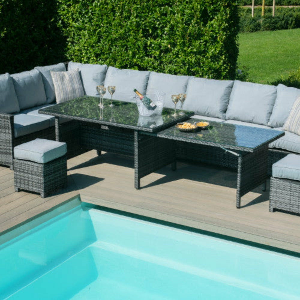 Maze Extending Kingston Corner Dining Set - Alfresco Heat