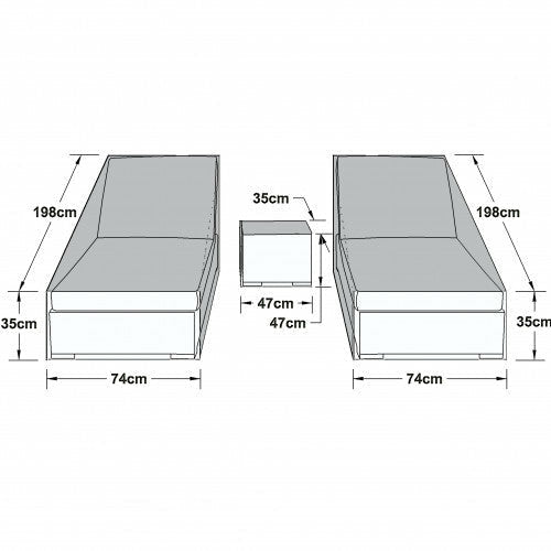 Maze Outdoor Cover for Sunlounger Set - Alfresco Heat