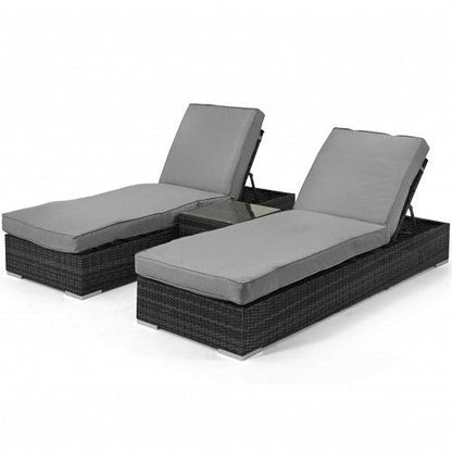 Maze Orlando Rattan Double Sun Lounger Set - Alfresco Heat