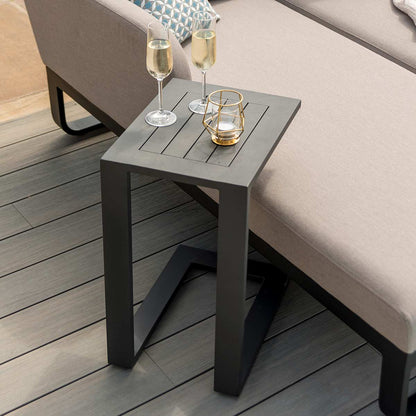 Maze Black Aluminium Side Table - Alfresco Heat