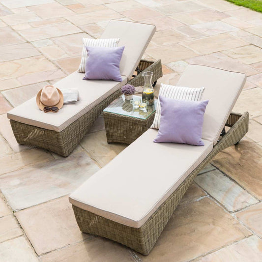 Maze Rattan Winchester Sun Lounger Set - Alfresco Heat