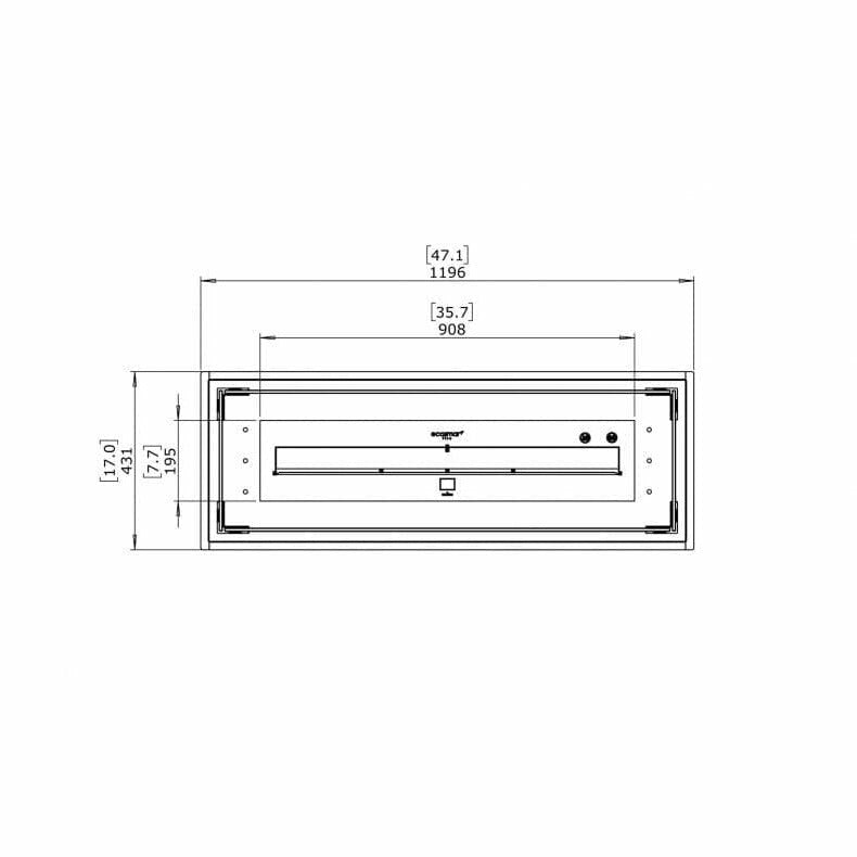 Linear 50 Fire Place Kit with XL900 Bio Ethanol Burner - EcoSmart Fire - Alfresco Heat