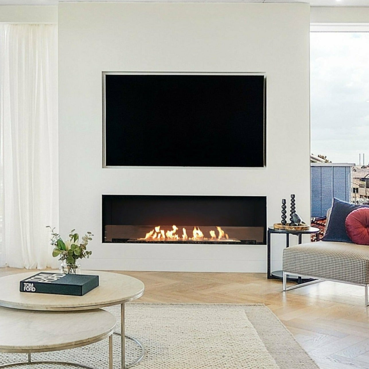 EcoSmart Fire Flex 68 Bioethanol Fireplace Single Sided - Alfresco Heat