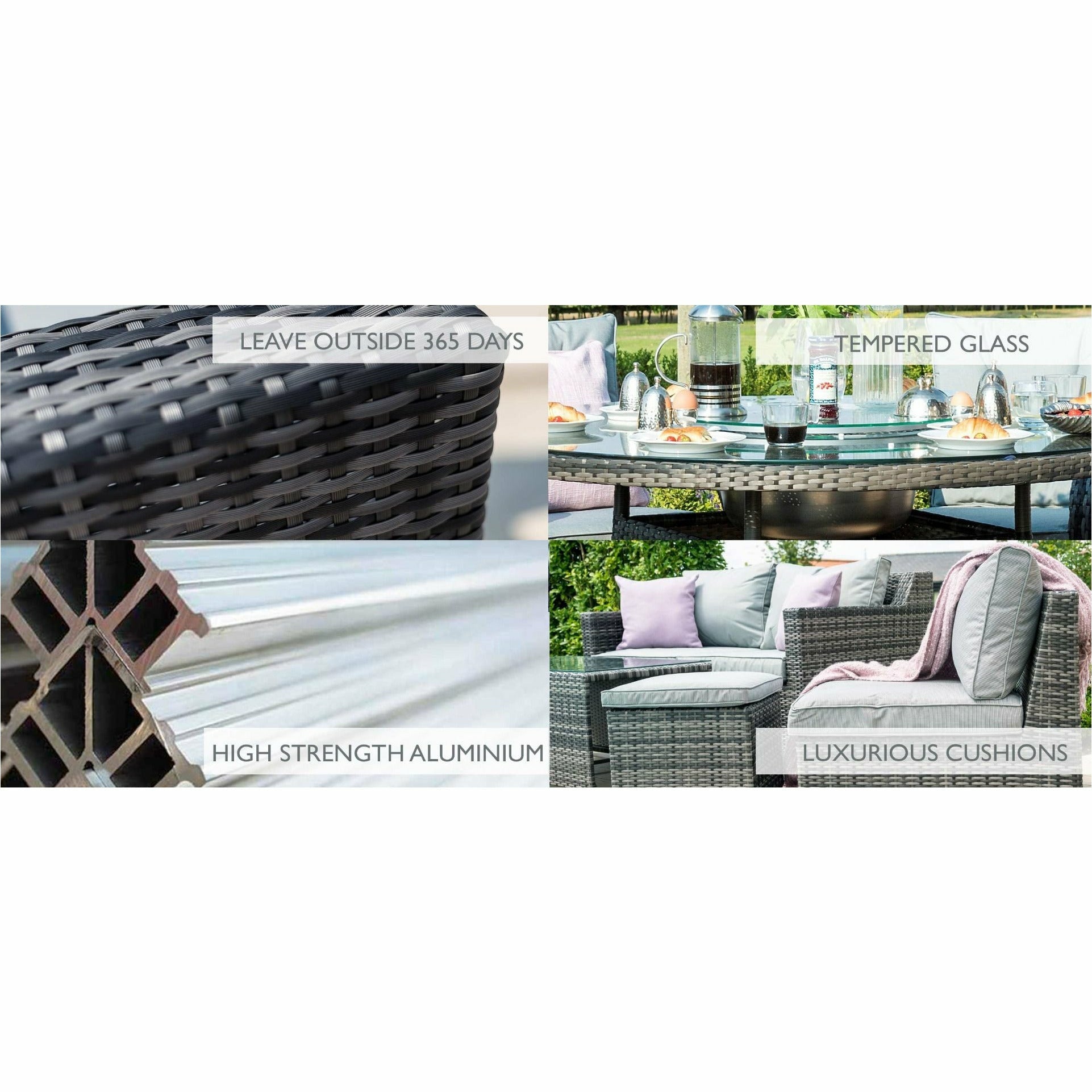 Maze Rattan Austin Sun lounger - Grey - Alfresco Heat