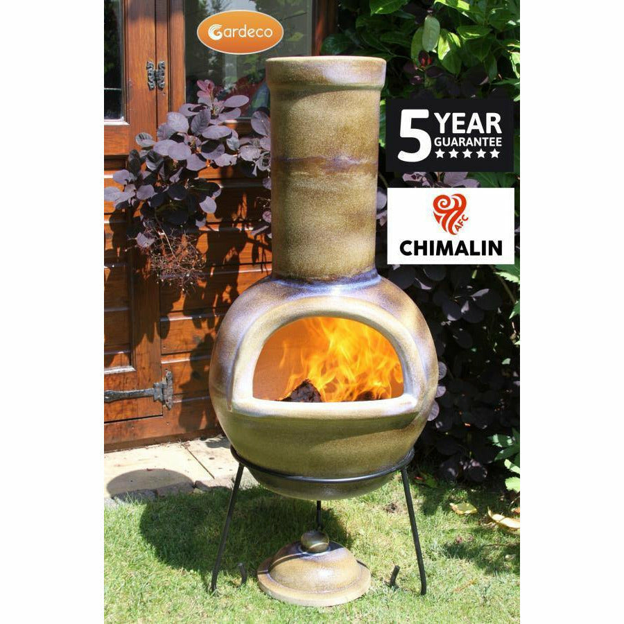 Gardeco Sempra Glazed Clay Chimenea Large - Alfresco Heat