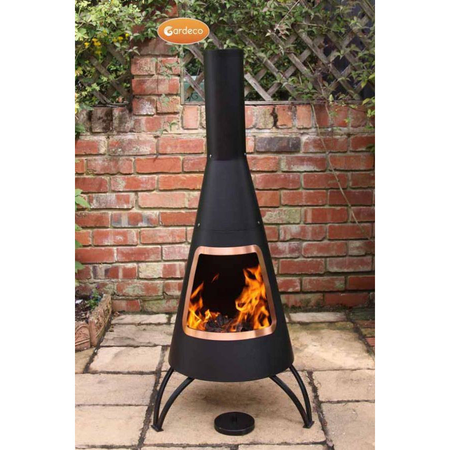 Cono Steel Chimenea Conical Shaped Copper Rim - Alfresco Heat