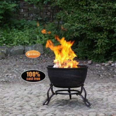Elidir Cast Iron Fire Bowl With BBQ Grill - Alfresco Heat