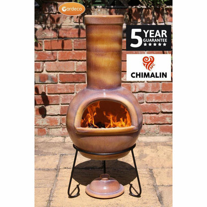 Gardeco Sempra Glazed Clay Chimenea Large - Alfresco Heat