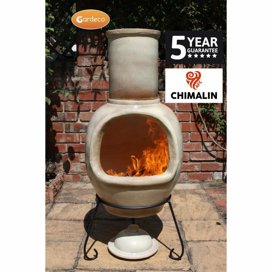 Gardeco Asteria Glazed Clay Chimenea Extra Large - Alfresco Heat