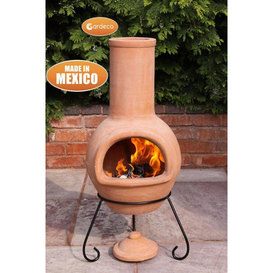 Gardeco Colima Large Mexican Clay Chimenea - Alfresco Heat