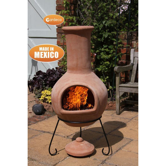 Colima X Large Mexican Chimenea Red or Natural Terracotta - Alfresco Heat