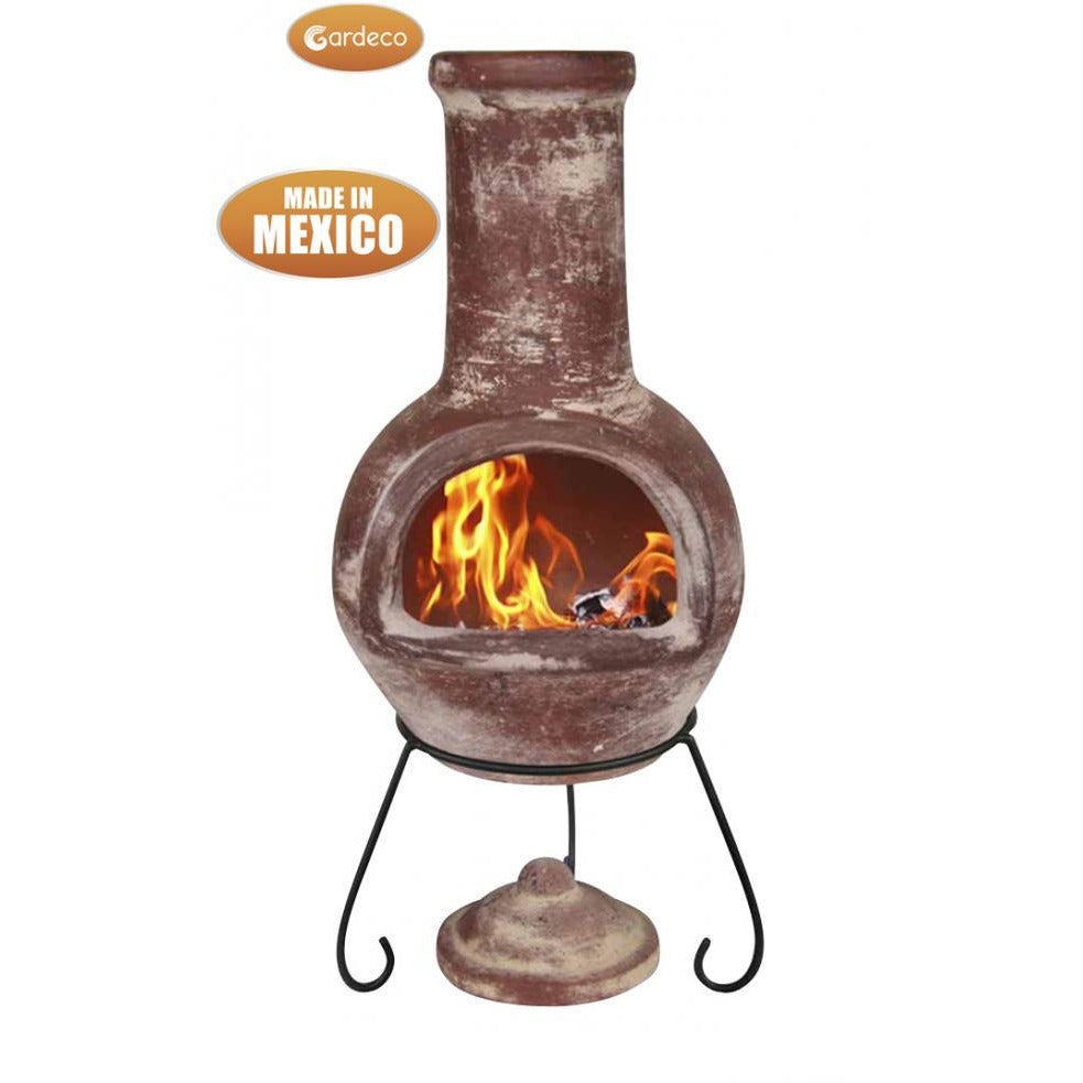 Gardeco Colima Large Mexican Clay Chimenea - Alfresco Heat