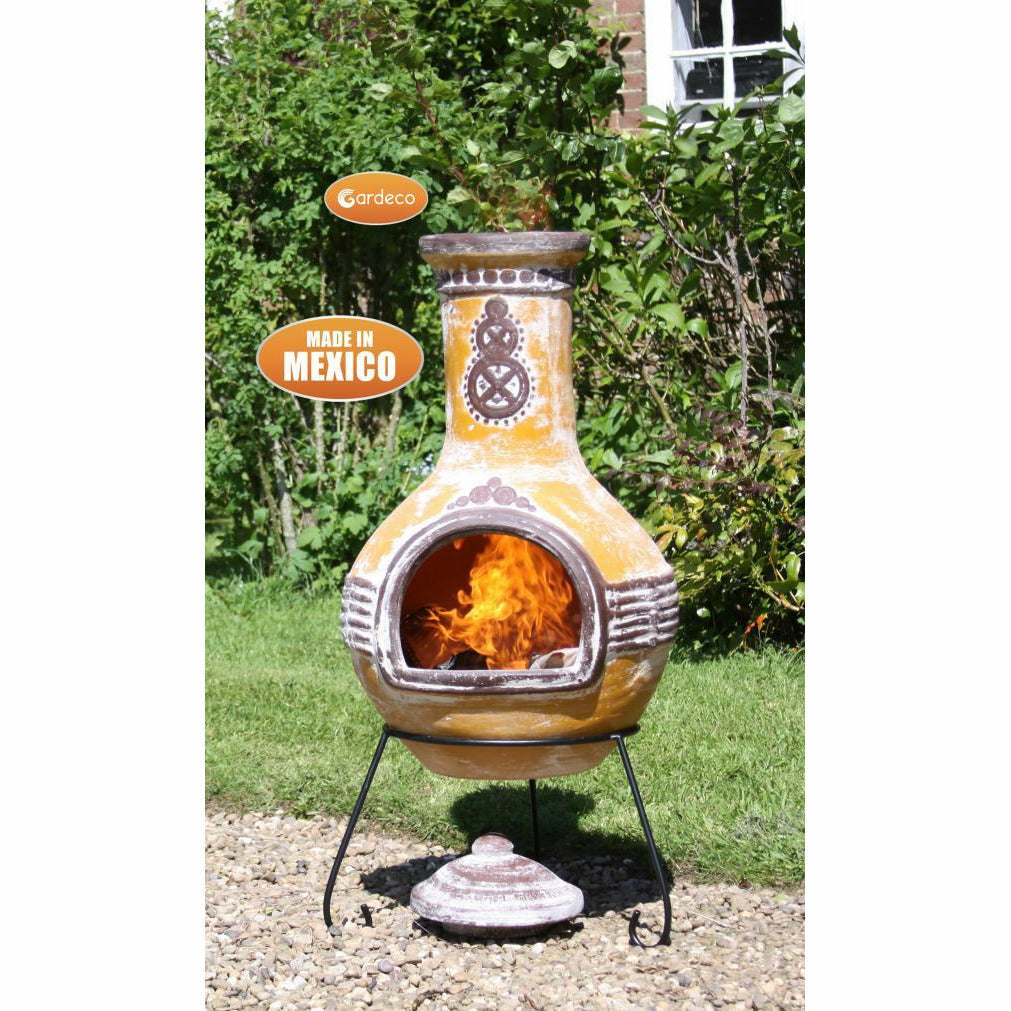 Gardeco Azteca XL Mexican Clay Chimenea - Alfresco Heat