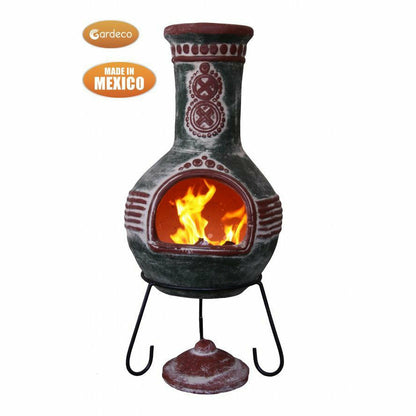 Gardeco Azteca XL Mexican Clay Chimenea - Alfresco Heat