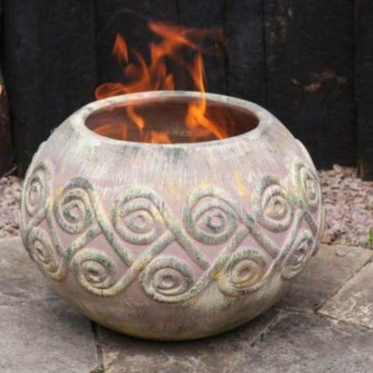 Gardeco AESTREL Clay fire bowl Celtic theme - Alfresco Heat