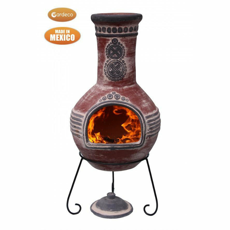 Gardeco Azteca XL Mexican Clay Chimenea - Alfresco Heat