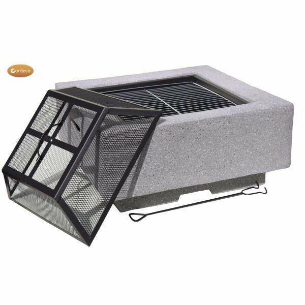 Gardeco Cubo Fire Pit With BBQ Grill - Alfresco Heat